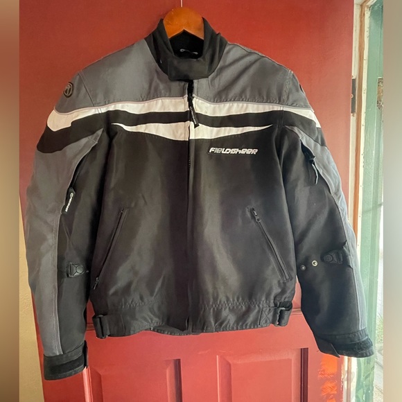 FIELDSHEER Other - FIELDSHEER black and gray motorcycle jacket with removable pads